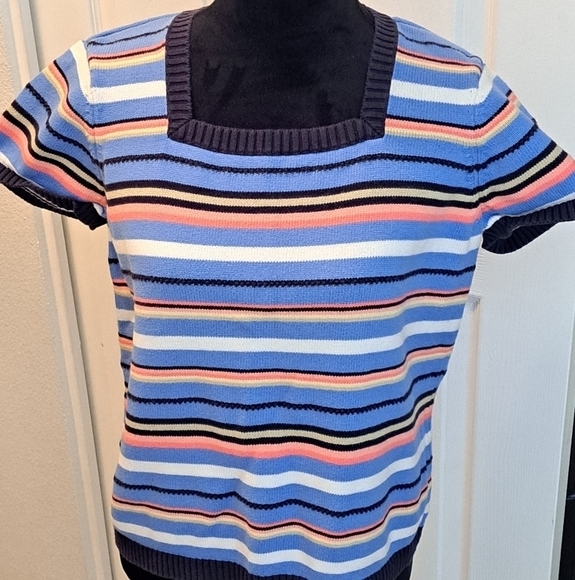 Meg Allen Striped Multi Colored Sweater  Size L - Picture 1 of 7